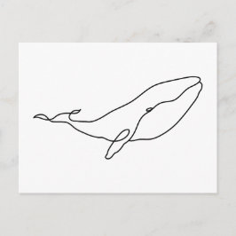 Whale , Linie Art Illustration Postkarte