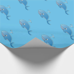 Whale Muster - glänzendes Wrapping Paper, 30" x 6' Geschenkpapier