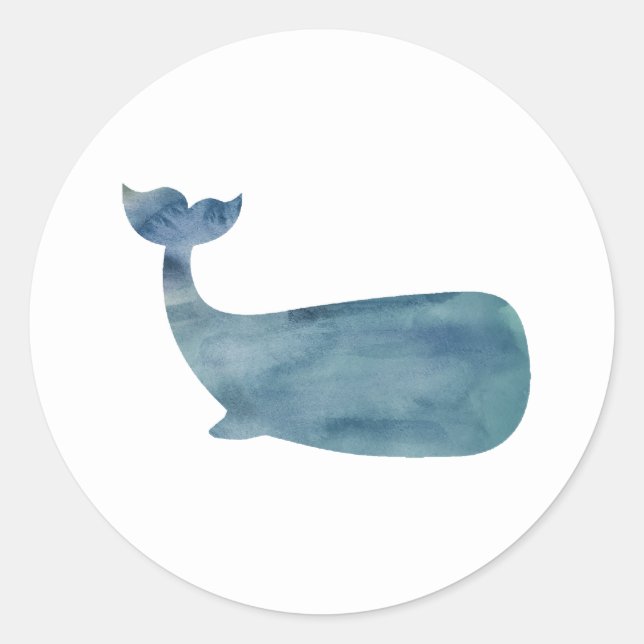 Whale Nautical Ocean Party Danke Stickers (Vorderseite)