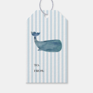 Whale Nautical Shiplap Rustic Gift Tag Geschenkanhänger
