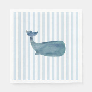 Whale Nautical Stripe Muster Serviette