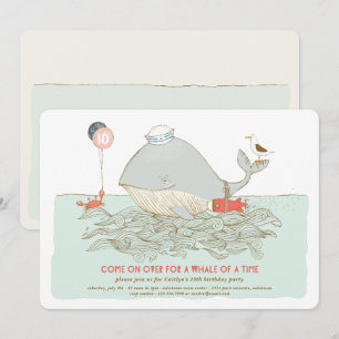 Whale of a time Birthday Pool Party Invitation Einladung