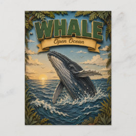 Whale Open Ocean POPCUT Postkarte