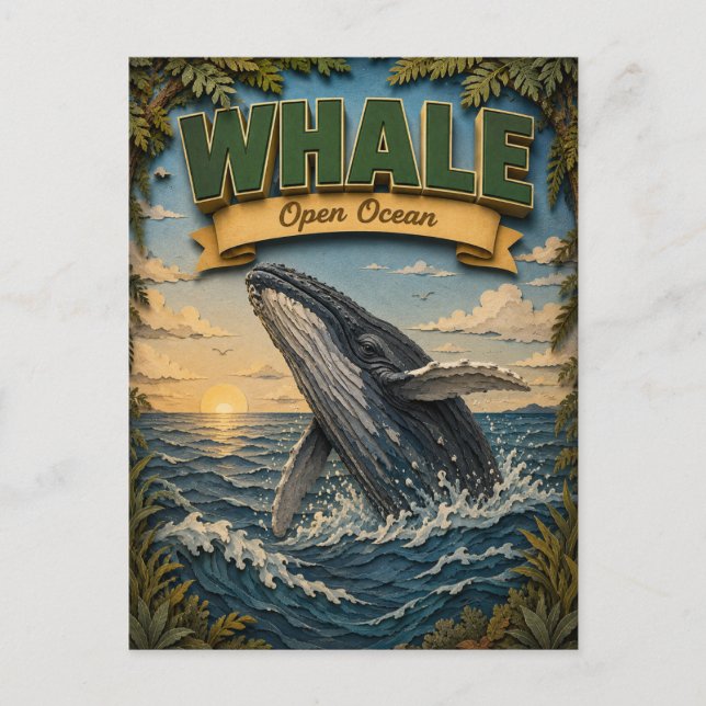 Whale Open Ocean POPCUT Postkarte (Vorderseite)