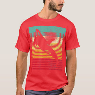 Whale Orca Retro Stil Männer Frauen Neuheit Vintag T-Shirt