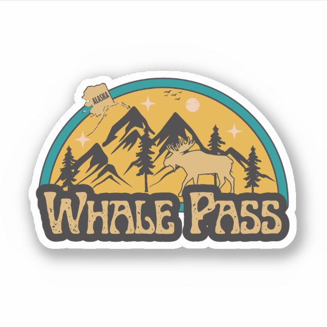 Whale Pass Alaska Sticker (Vorderseite)
