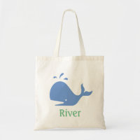 Whale Personalisiert Tote Bag, Blau und Grün