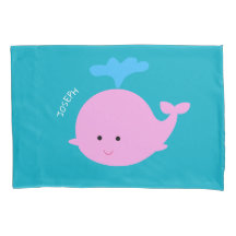 Whale Pillowcase mit Namen, Ocean Theme Bedding