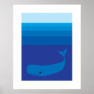 Whale Print Poster