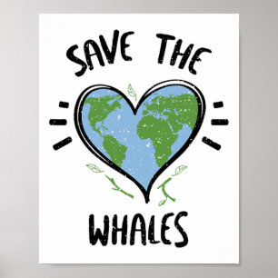 Whale Rettete den Whales Day of Earth Redewendunge Poster
