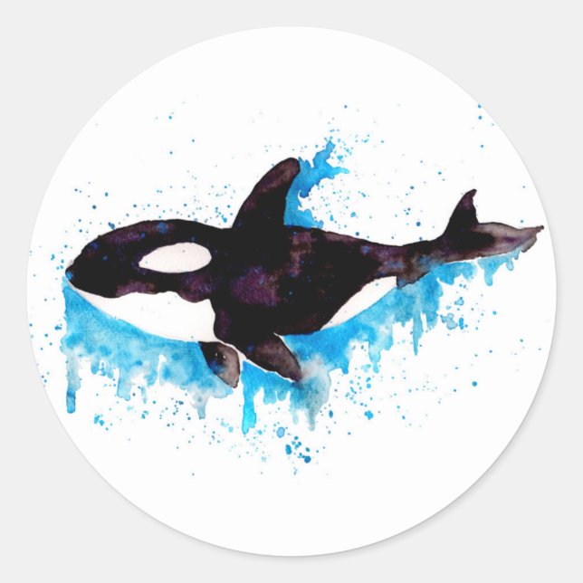 Whale Runder Aufkleber (Vorderseite)