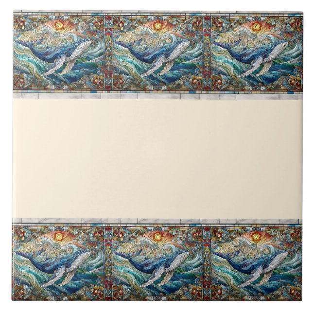 Whale`s Delikatesse Ein festes Glasfenster Fliese (Vorderseite)