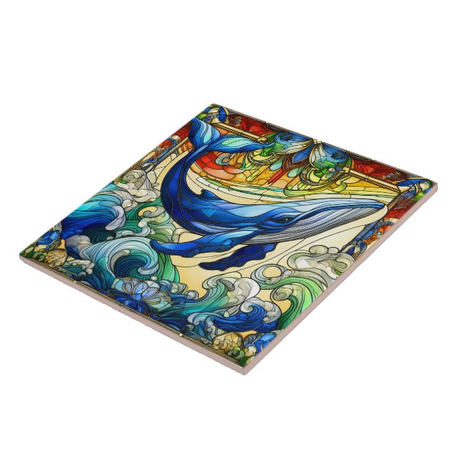 Whale`s Delikatesse Ein festes Glasmeer Fliese (Seite)