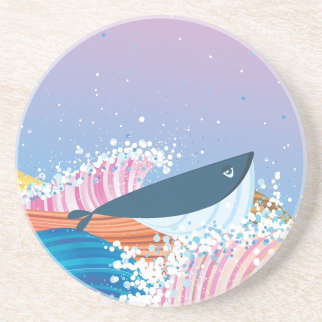 Whale Sandstein Untersetzer (Vorne)