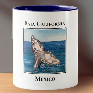 Whale Schwanz, Baja California, Mexiko Zweifarbige Tasse