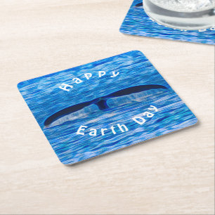 Whale Schwanz Blue Ocean Earth Day Rechteckiger Pappuntersetzer