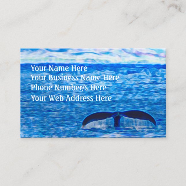 Whale Schwanz Blue Ocean Inspiration Optimismus Visitenkarte (Vorderseite)