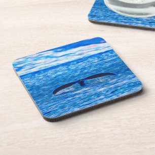 Whale Schwanz Deep Blue Ocean Getränkeuntersetzer