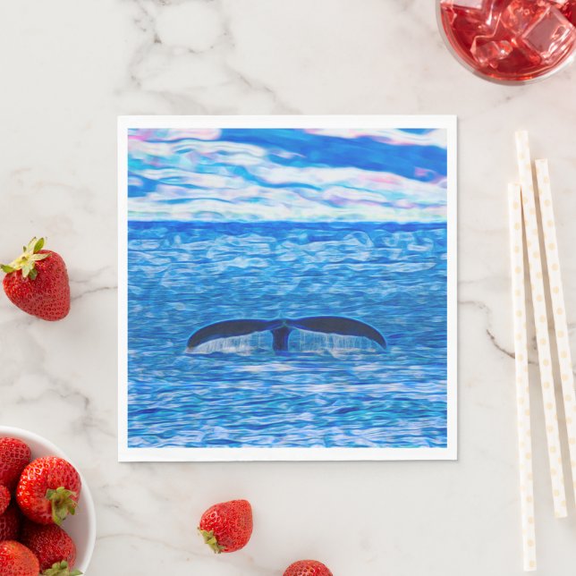 Whale Schwanz Deep Blue Ocean Serviette (Beispiel)