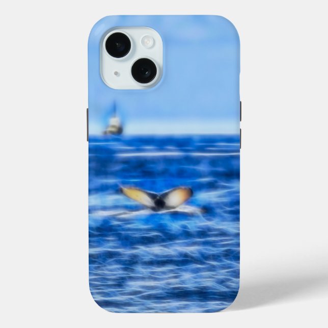 Whale Schwanz Nautical Ship Blue Ocean iPhone 15 Hülle (Rückseite)