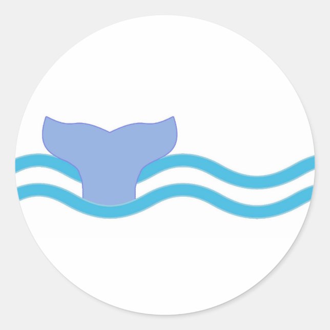 Whale Schwanz Runder Aufkleber (Vorderseite)