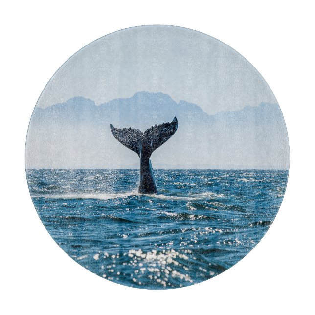 Whale Schwanz Seascape: Dramatisches Wasser. Schneidebrett (Vorderseite)