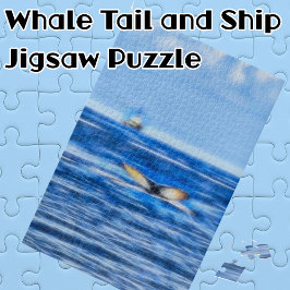 Whale Schwanz Ship on the Blue Ocean Horizon