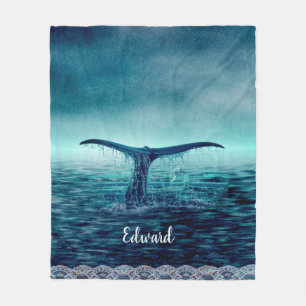 Whale-Schwanz über den Ozean Fleecedecke