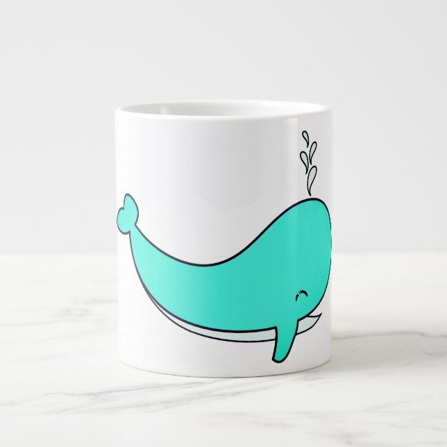 Whale, Sea, Water Jumbo-Tasse (Vorderseite)