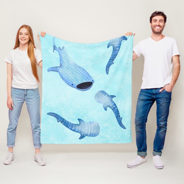 Whale Shark Fleece Blanket - Cosy Ocean Watercolor (Beispiel)
