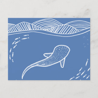 Whale Shark Line Art Postkarte