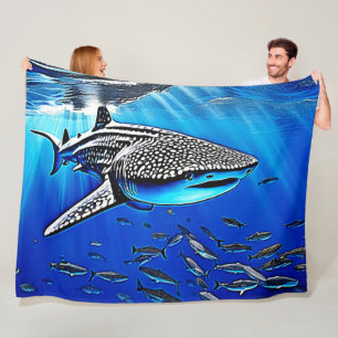 Whale Shark Majestät Design Fleecedecke
