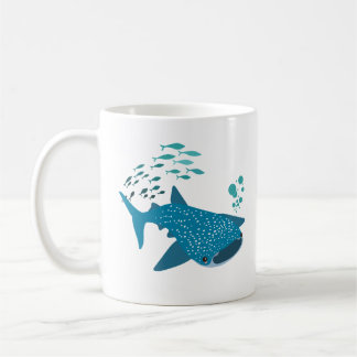 Whale Shark School of fish and buddles Coffee Tass Kaffeetasse