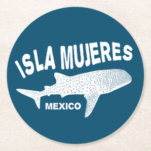 Whale Shark Scuba Diving Isla Mujeres Runder Pappuntersetzer