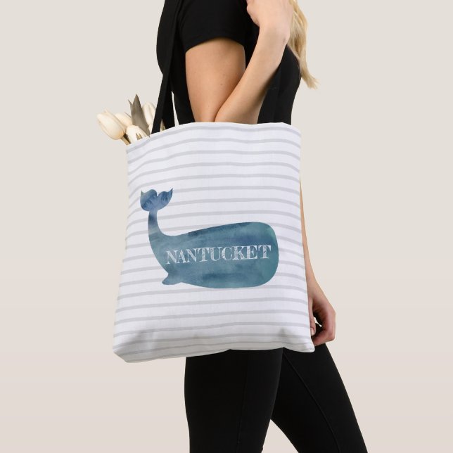 Whale Shiplap Beach Tote Bag Tasche (Von Nahem)