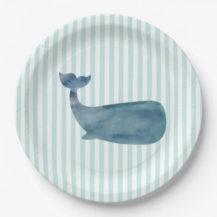 Whale Silhouette Nautical Painting Ocean Pappteller