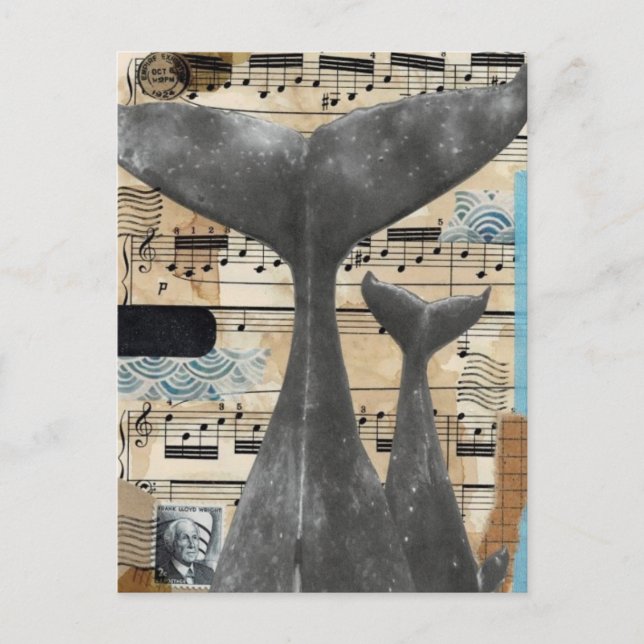 "Whale Song" - Exklusiv entworfene Postkarte (Vorderseite)