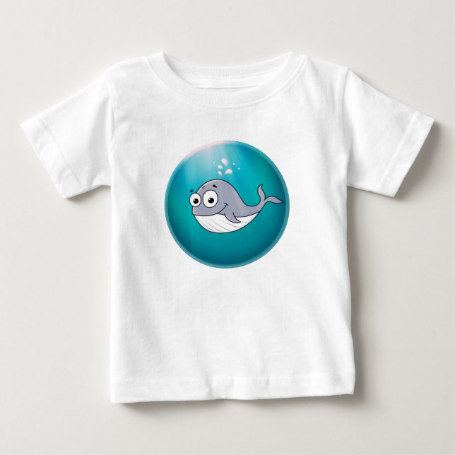 Whale, Sperm Whale, Underwater Baby T-shirt (Vorderseite)