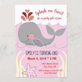 Whale Splash über die erste Einladung zum Geburtst