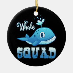 Whale Squad Niedlich Swim Free Sea Liebe Erwachsen Keramik Ornament