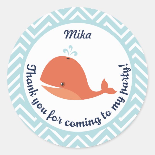 Whale Swim Summer Party Vielen Dank Sticker (Vorderseite)