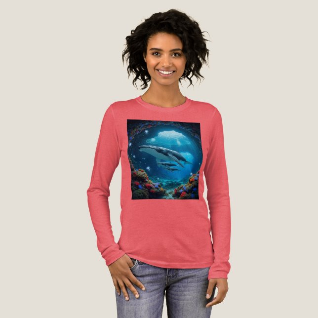 Whale T - Shirt. Tri-Blend Shirt (Volle Vorderseite)