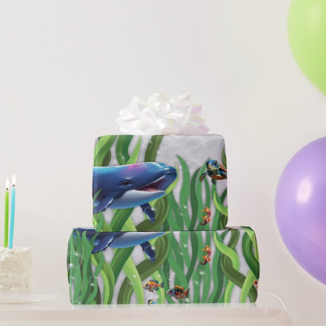 Whale Tank Wrapping Paper Rolls Geschenkpapier (Partygeschenke)