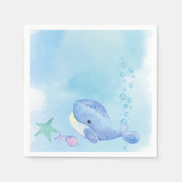 Whale Tastic Blue Birthday Serviette