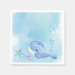 Whale Tastic Blue Birthday Serviette