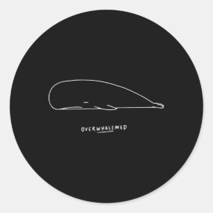 Whale überwältigt runder aufkleber