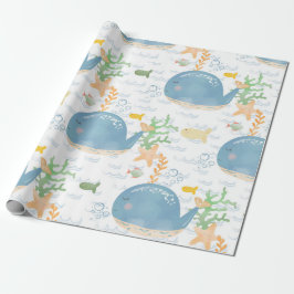 Whale Undersea World Baby Shower Pattern Geschenkpapier