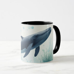 Whale Underwater White Hoodie Tasse
