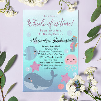Whale unter dem Meer Beach Girls Geburtstag Einladung