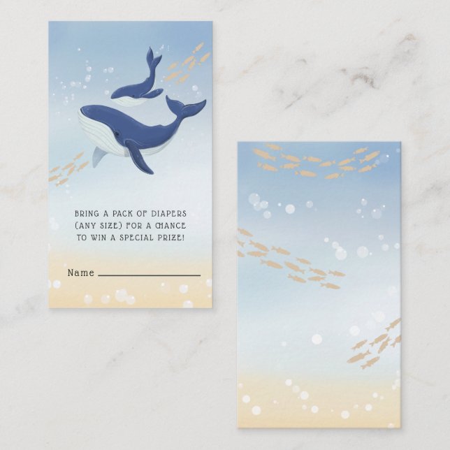Whale unter der Sea Baby Dusche Begleitkarte (Vorne/Hinten)